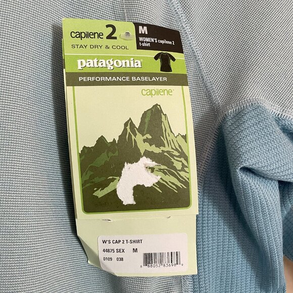 Patagonia Capilene 2 Performance Base Layer Short Sleeve Shirt Light Powder Blue - Picture 4 of 12